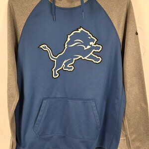 Detroit Lions Blue and Gray Hoodie